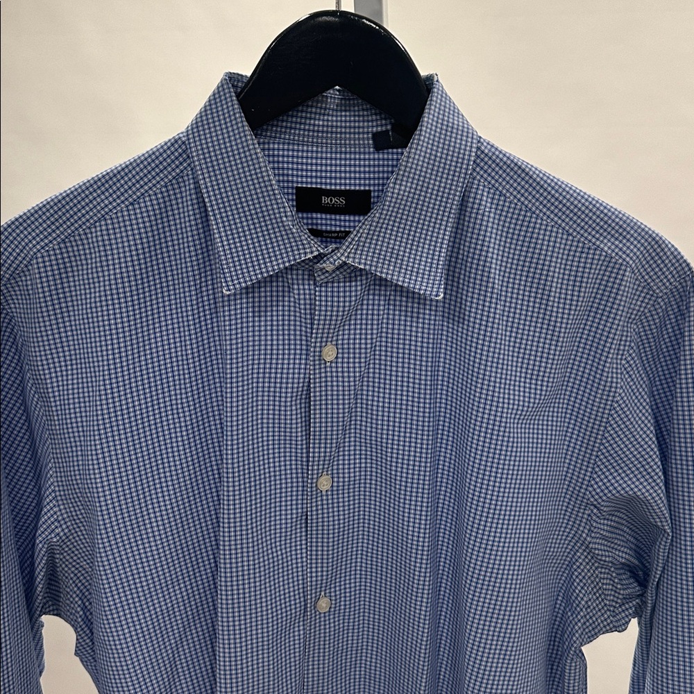 Hugo Boss Classic Blue Gingham Shirt